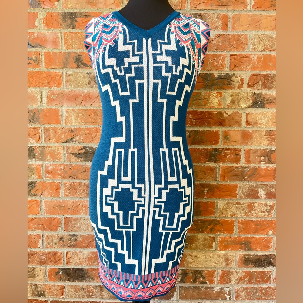 Geometric Knit Sleeveless Dress